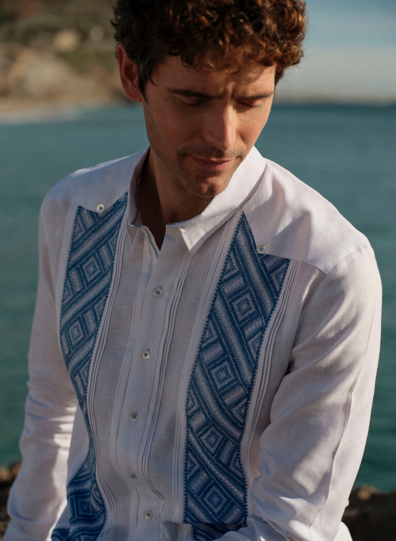 Guayabera Artesanal Cantil Blue Bell