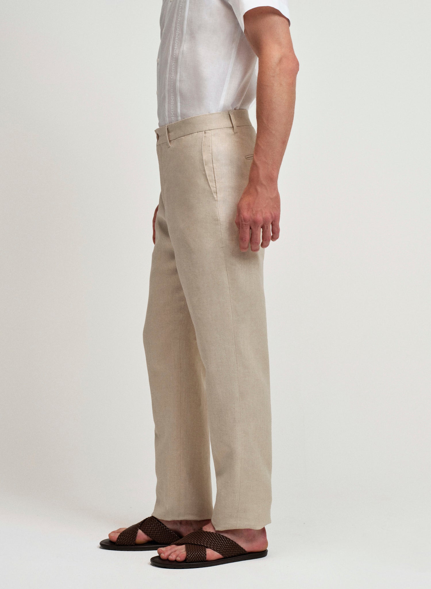 Pantalón Básico Recto beige