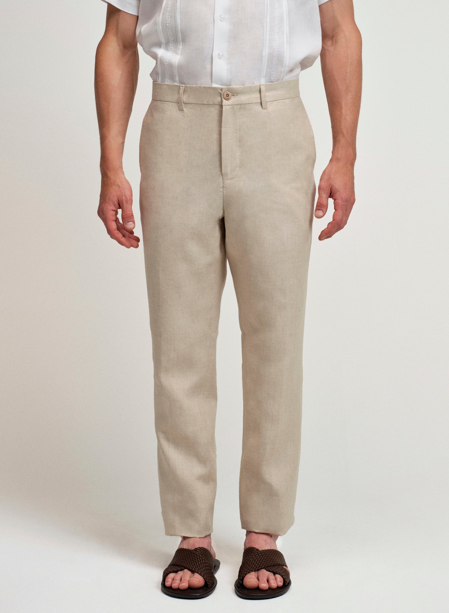 Pantalón Básico Recto beige